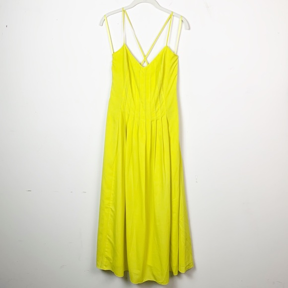 Banana Republic Strappy Pleated Maxi Dress Yellow - Picture 2 of 5